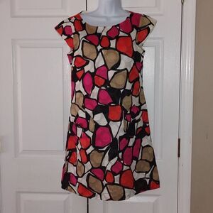 Kim Rogers cap sleeve multicolor dress  Sz 6